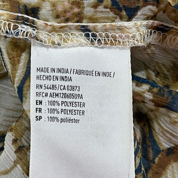 American Eagle Women's XS Sheer Blue and Cream Floral Kimono Cardigan (sku313) - Picture 4 of 11